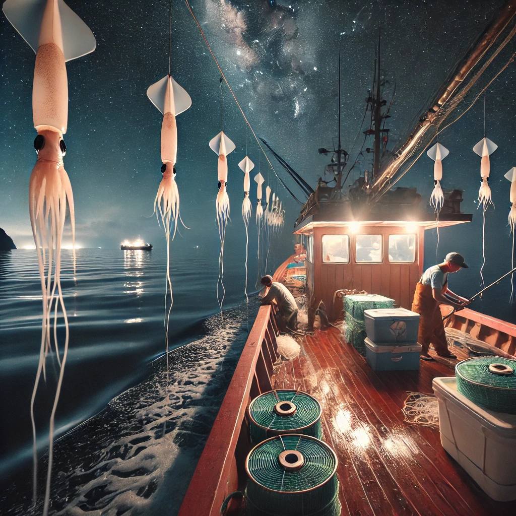 Ночная охота на кальмара